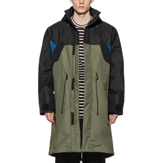 LOEWE Trench Coats Men's Green Hooded Moderate Other