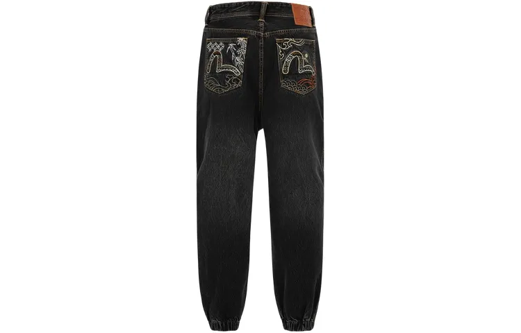 EVISU Jeans Men's Black Moderate Cuffed Pants