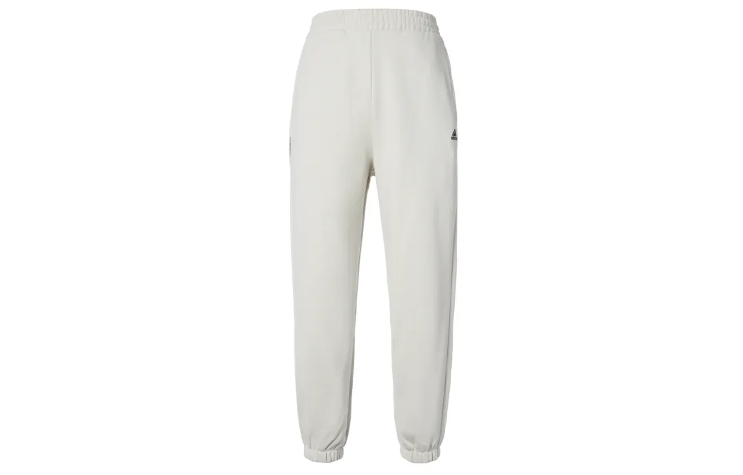 Adidas Logo Pants Solid Color Logo Label Thickened And Fleece Lined Elastic Cuff Loose Fit Knitted Sweatpants Unisex