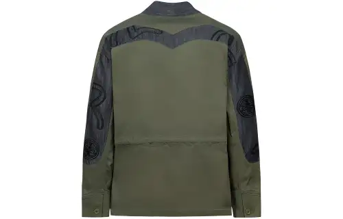 EVISU Jackets Men's Army Green V Neck Moderate Other