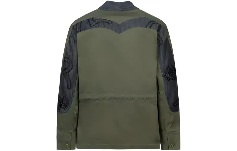 EVISU Jackets Men's Army Green V Neck Moderate Other