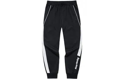 ANTA Life Collection Knitted Sweatpants Men's Black Moderate Cuffed Pants