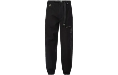 EVISU Knitted Sweatpants Men's Black Moderate Cuffed Pants