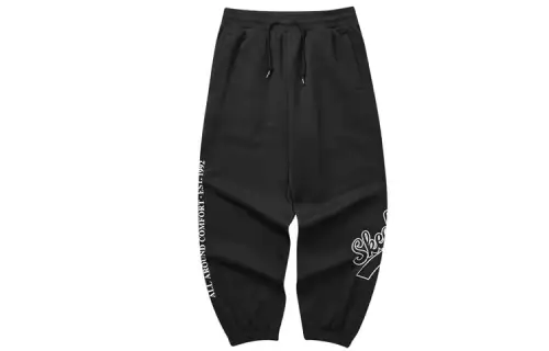 Skechers Colorful Knitted Sweatpants Men's Carbon Black/0018 Thickened Cuffed Pants