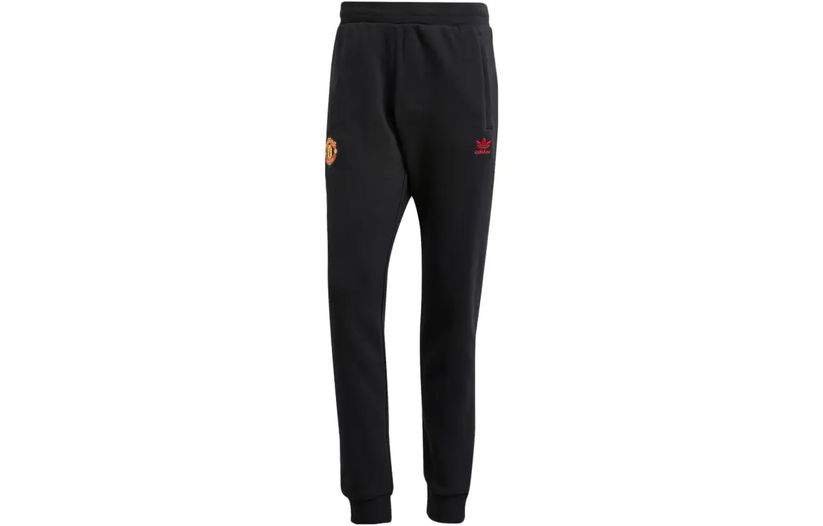 Adidas FW23 Manchester United Essentials Trefoil Pants Knitted Sweatpants Men's Black