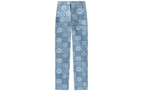 OFF-WHITE logo-print flared carpenter jeans