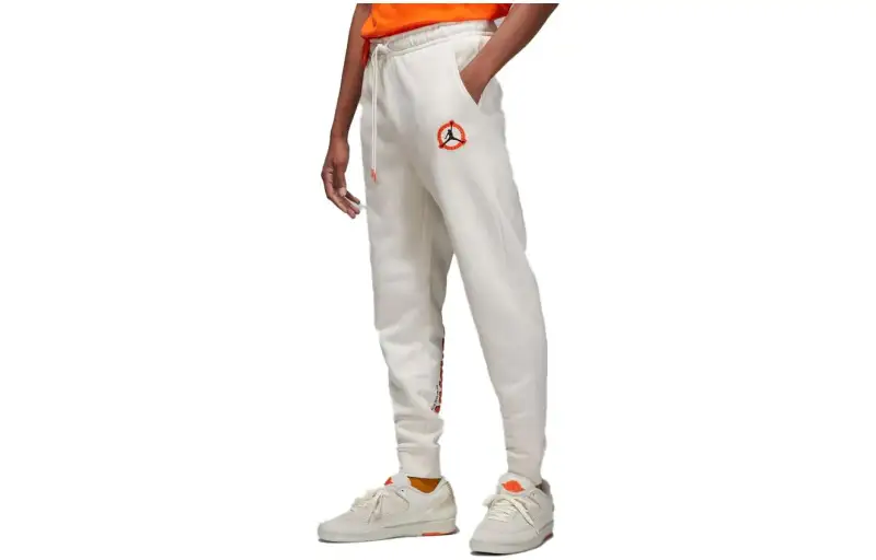 Jordan Flight MVP Knitted Sweatpants Men's White Moderate Cuffed Pants