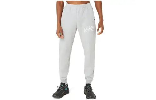 ASICS Knitted Sweatpants Men's Gray Moderate Cuffed Pants