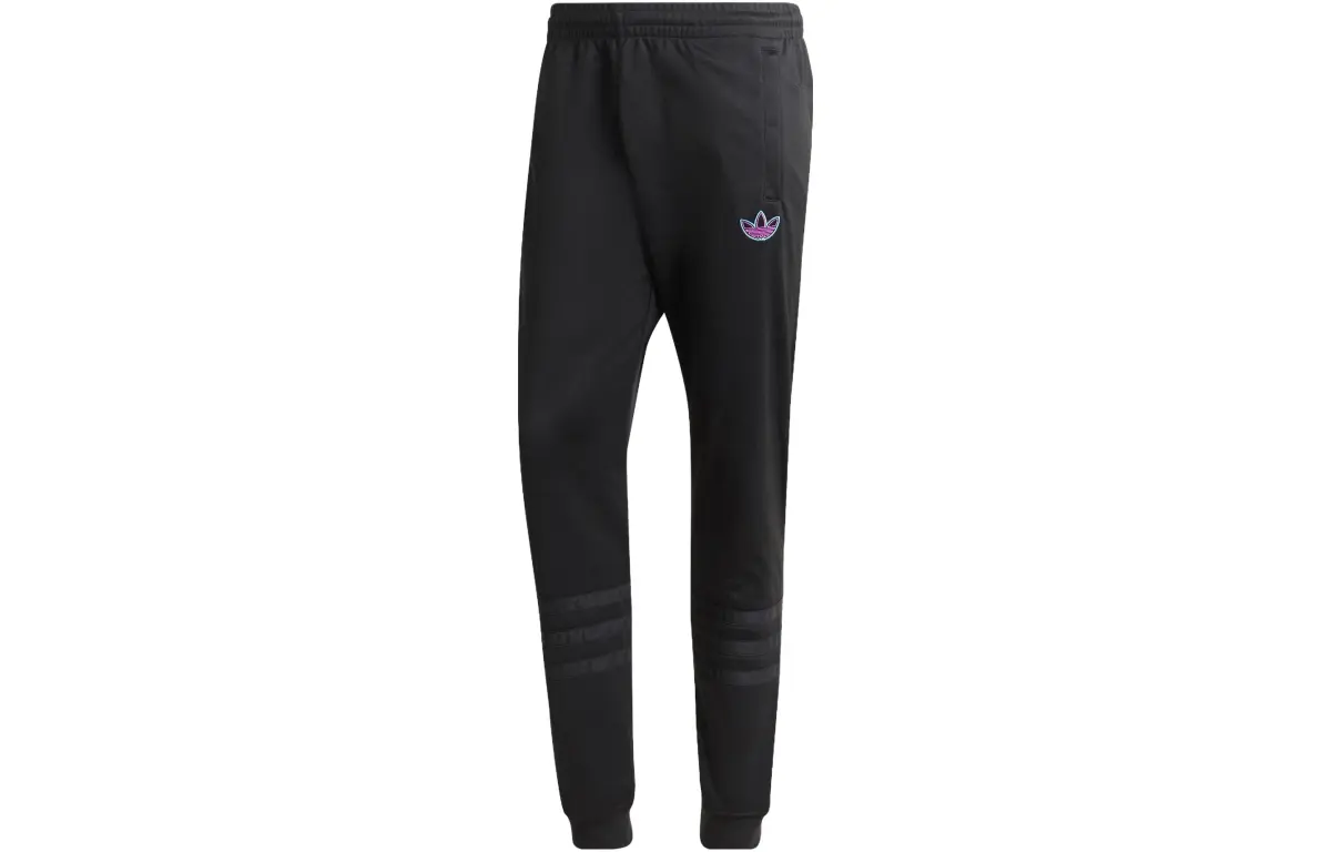 Adidas Originals SPRT TRACK Knitted Sweatpants Men's Black Moderate Cuffed Pants