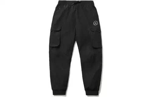 Li Ning Casual Pants Men's Black Moderate Cuffed Pants