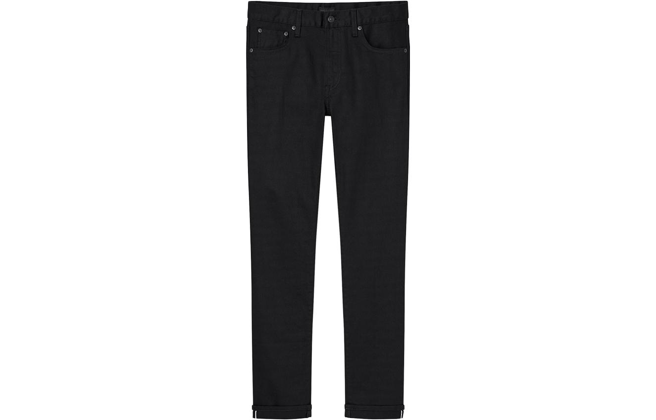 UNIQLO Uniqlo, black loose straight jeans for leisure with zipper, slim fit