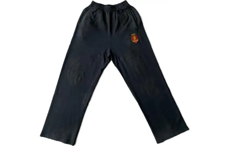 Balenciaga Knitted Sweatpants Men's Black Moderate Straight Fit Pants