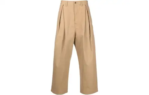 LOEWE Casual Pants Men's Khaki Moderate Wide Leg Pants