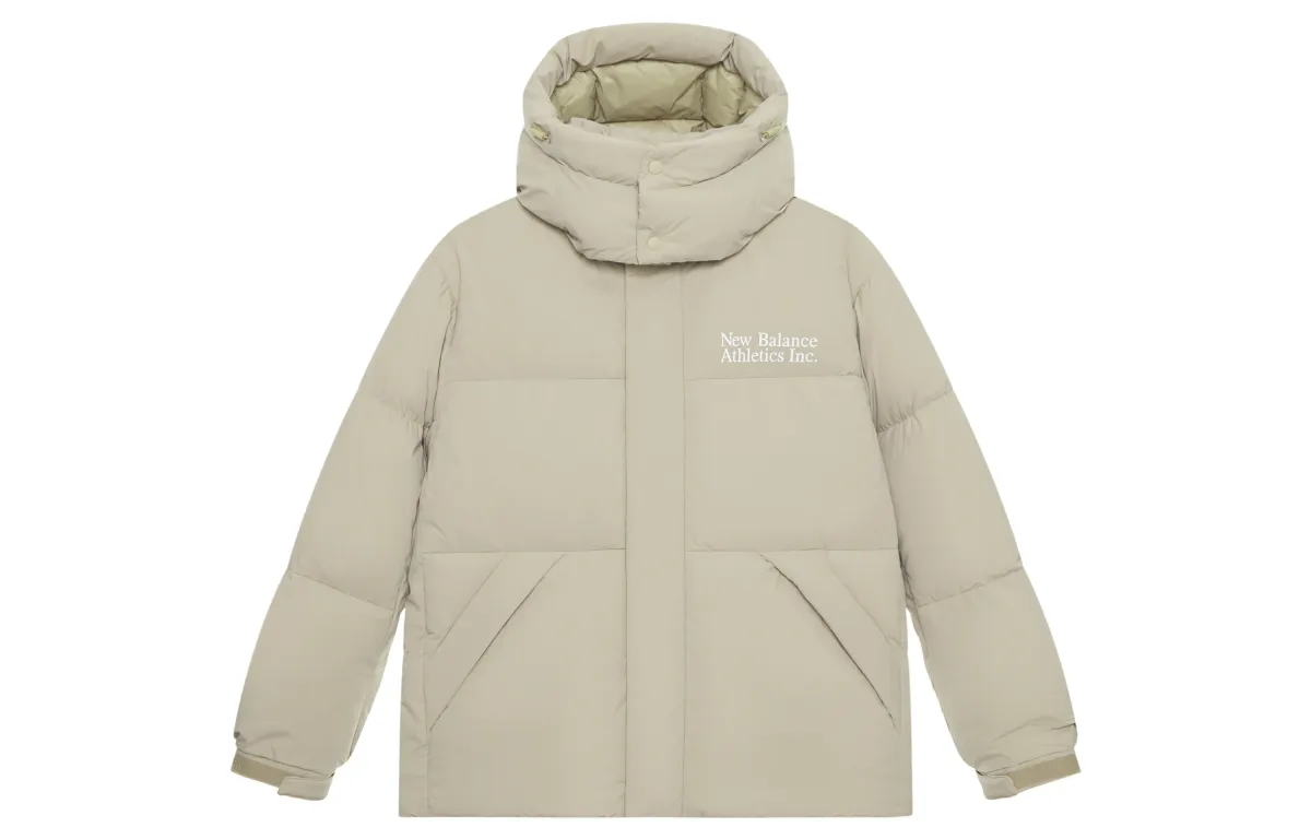 New Balance Retro Sports Large Pocket Design Duck Down Jacket Unisex Dark Khaki