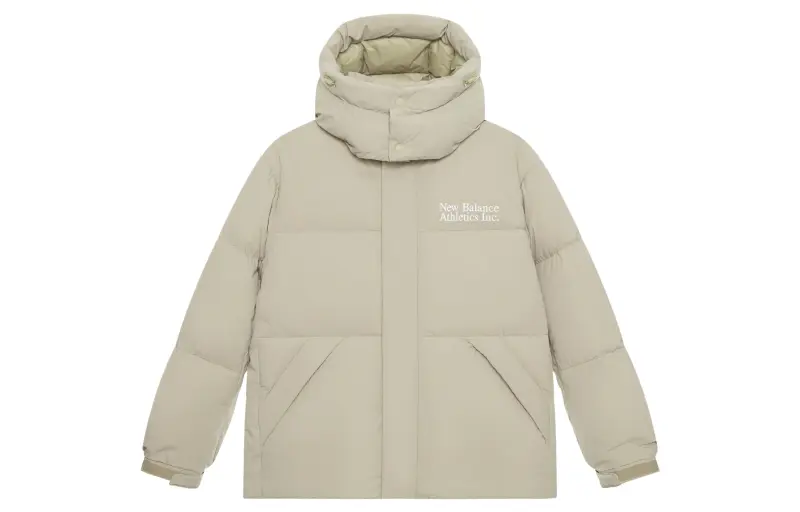 New Balance Retro Sports Collection Large Pocket Design Duck Down Jacket Unisex Dark Khaki