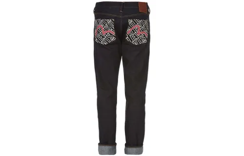 EVISU Jeans Men's Denim Blue Moderate Straight Fit Pants