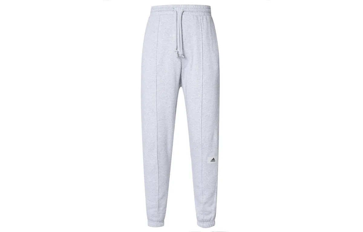 Adidas Knitted Sweatpants Men's Gray Moderate Cuffed Pants