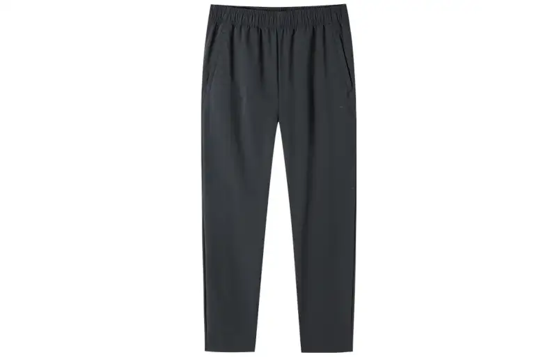 ANTA Knitted Sweatpants Men's Black Moderate Straight Fit Pants