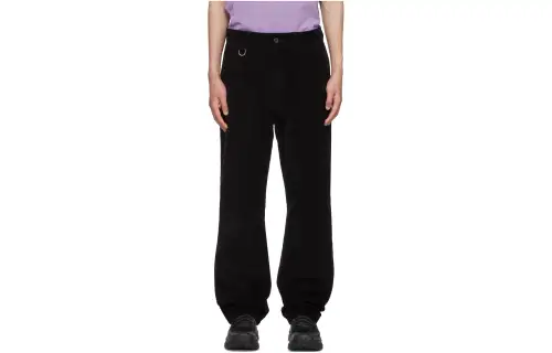 Drew house Smiley Collection Casual Pants Men's Black Moderate Straight Fit Pants