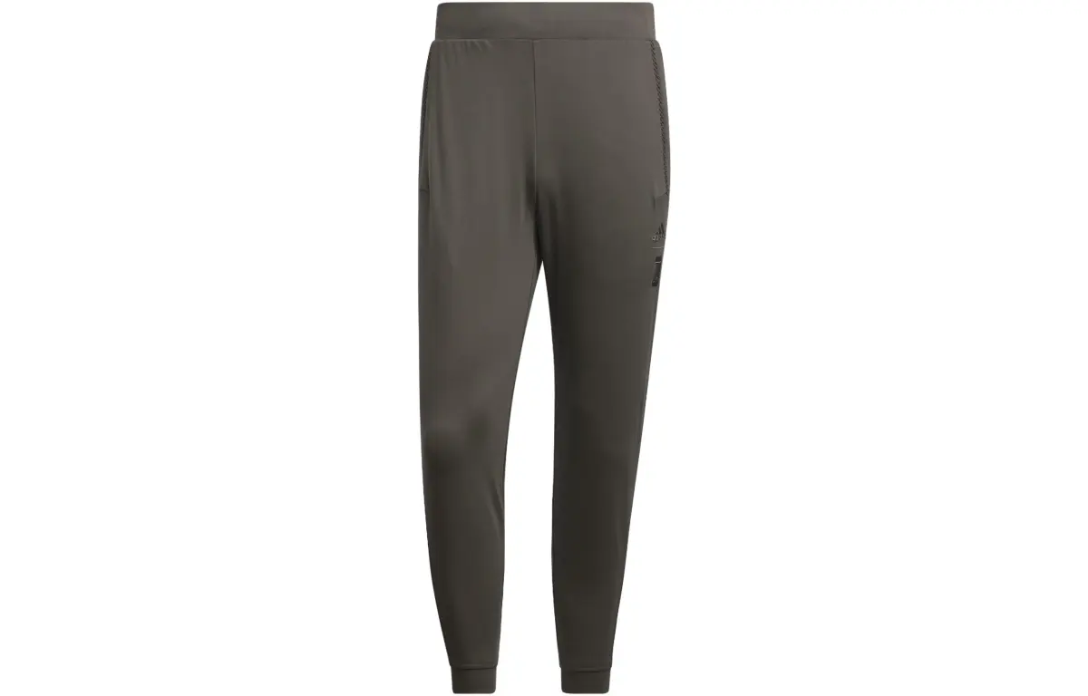 Adidas Knitted Sweatpants Men's Stone Gray Moderate Cuffed Pants