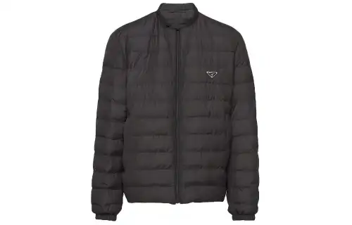 PRADA Short Polyester Down Jacket Jackets & Coats Men's Black