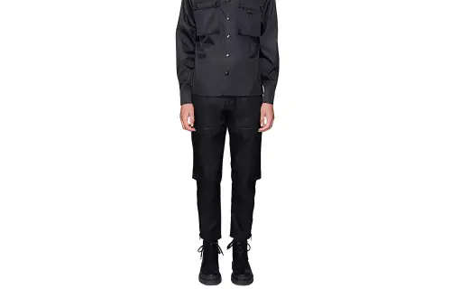 PRADA Casual Pants Men's Black Moderate Straight Fit Pants