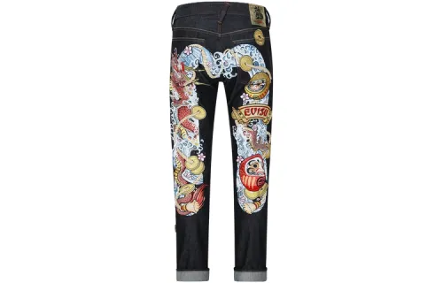 EVISU Jeans Men's Denim Blue Moderate Straight Fit Pants