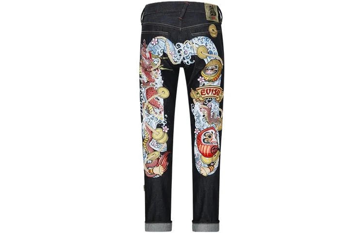 EVISU Jeans Men's Denim Blue Moderate Straight Fit Pants