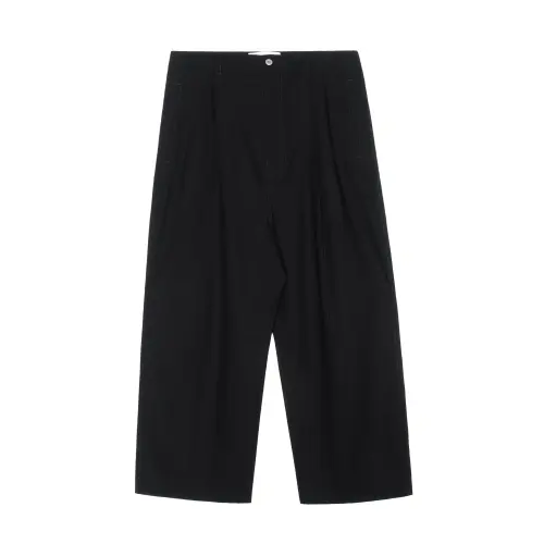 LOEWE Single Pleat Loose Fit Wide Leg Wool Trousers