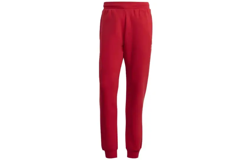 Adidas Originals Knitted Sweatpants Men's Red Moderate Cuffed Pants
