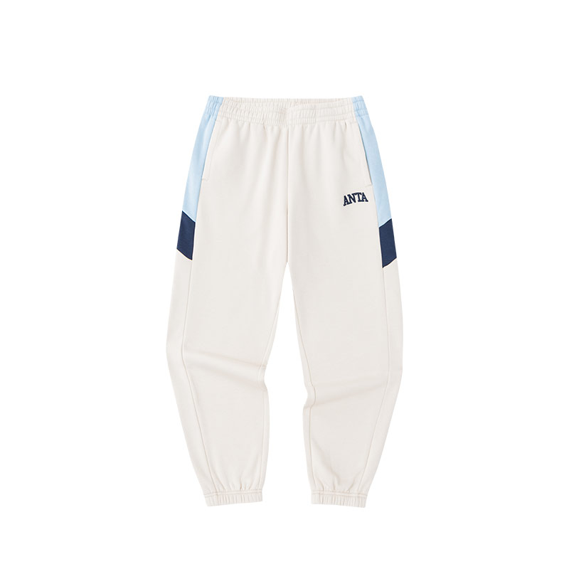 Anta Anta Lifestyle Series Color Blocked Letters Mid-waist Fleece Loose Knitted Sweatpants Men's