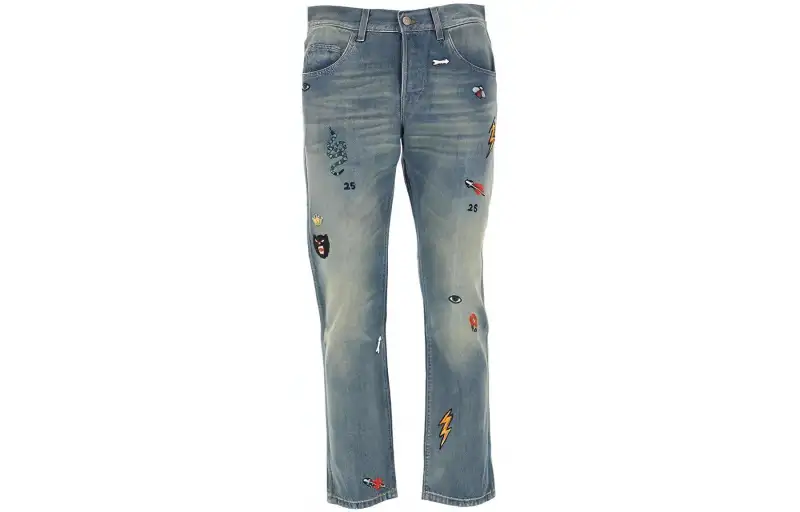 GUCCI Jeans Men's Blue Moderate Tapered Pants