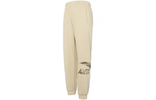 ANTA Life Collection Knitted Sweatpants Men's Fleece Lined Light Smoke Gray 4 Thickened Cuffed Pants