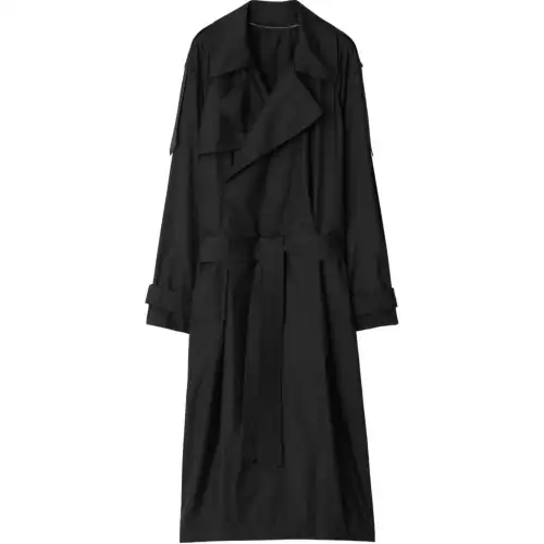 Burberry double-breasted silk trench coat