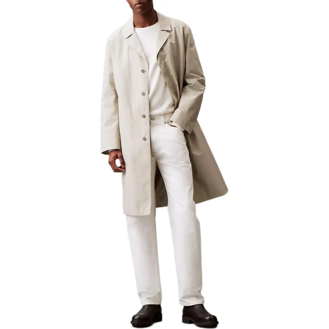 CALVIN KLEIN Trench Coat Men's Stone Color
