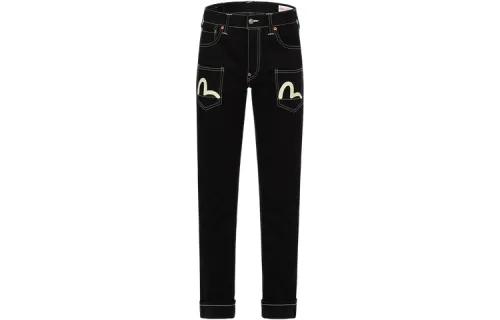 EVISU Jeans Men's Black Moderate Straight Fit Pants