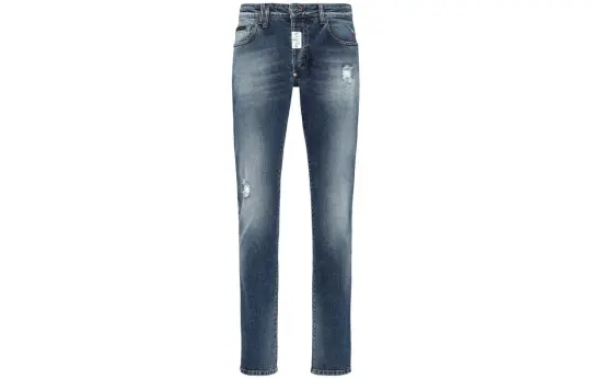 PHILIPP PLEIN Logo Patch Straight Cut Jeans