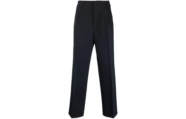 pressed-crease straight-leg trousers