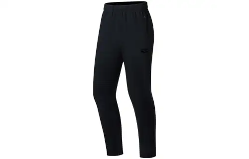 Li Ning Fitness Series Knitted Sweatpants Men's Black Thickened Straight Fit Pants