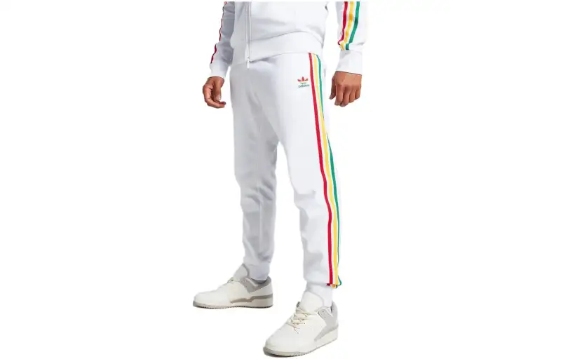 Adidas Originals Knitted Sweatpants Men's White Moderate Cuffed Pants