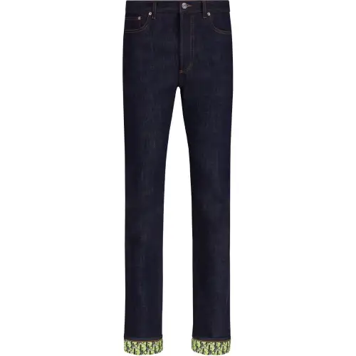 DIOR Jeans Men's Blue Moderate Slim Fit Pants