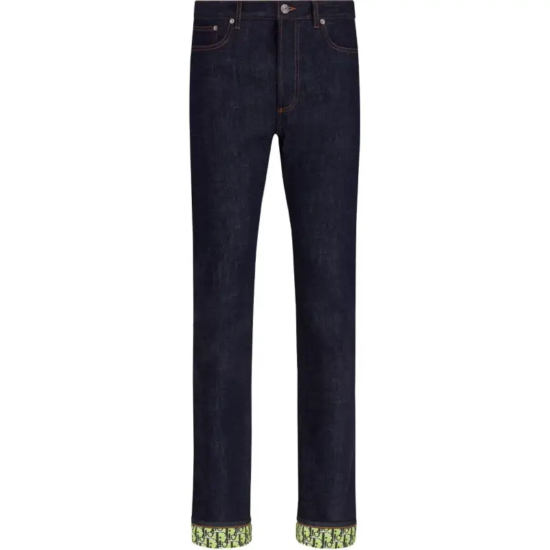 DIOR Jeans Men's Blue Moderate Slim Fit Pants