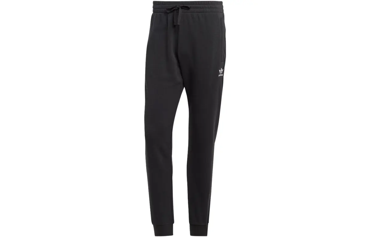 Adidas Originals ESSENTIALS Knitted Sweatpants Men's Black Moderate Cuffed Pants