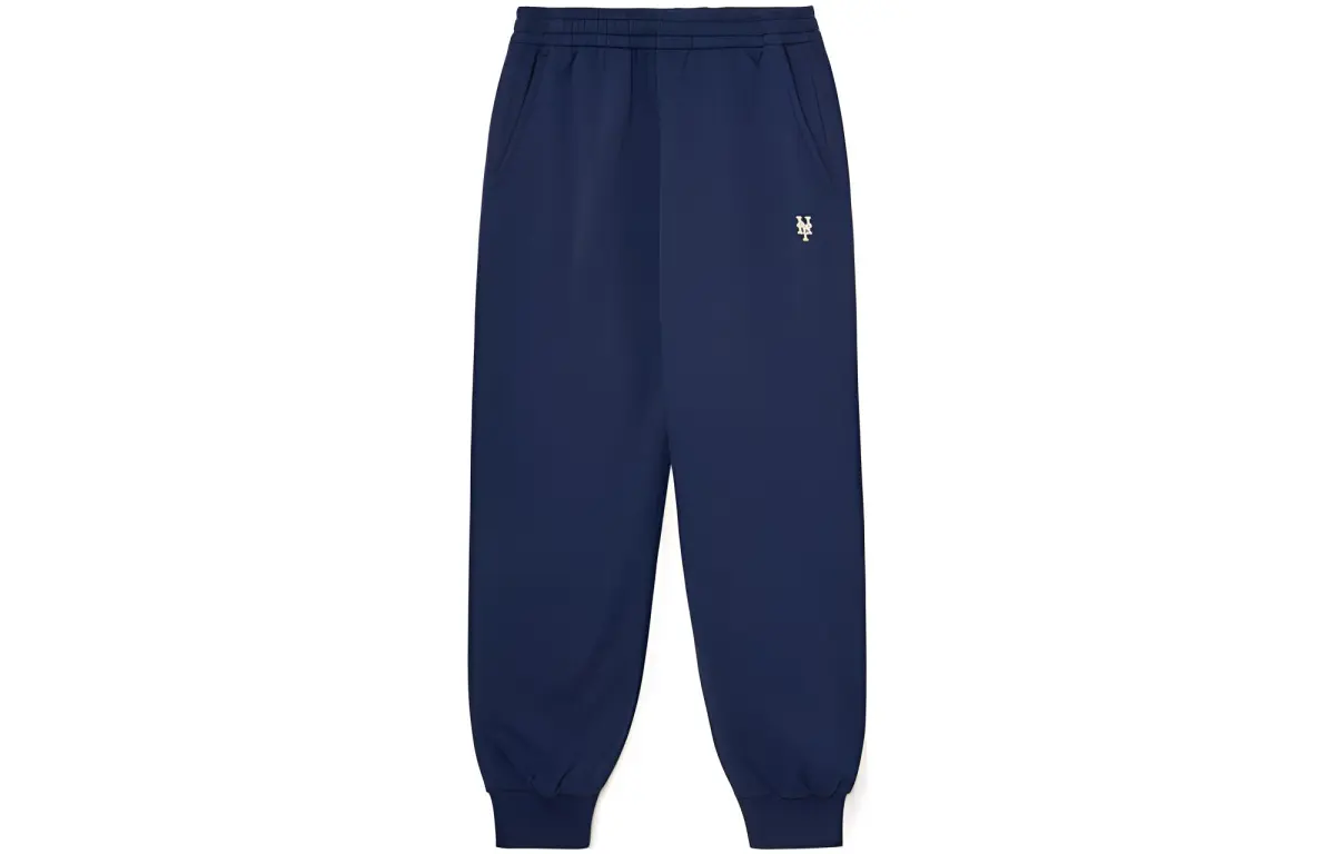 MLB Knitted Sweatpants Unisex Marine Blue Moderate Cuffed Pants