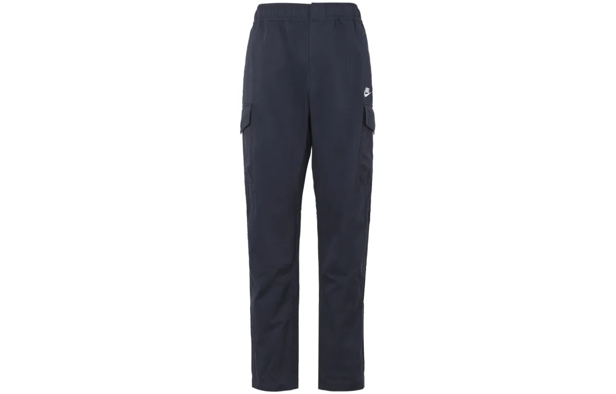 Nike Knitted Sweatpants Men's Blue Moderate Straight Fit Pants