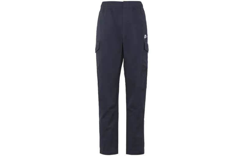 Nike Knitted Sweatpants Men's Blue Moderate Straight Fit Pants