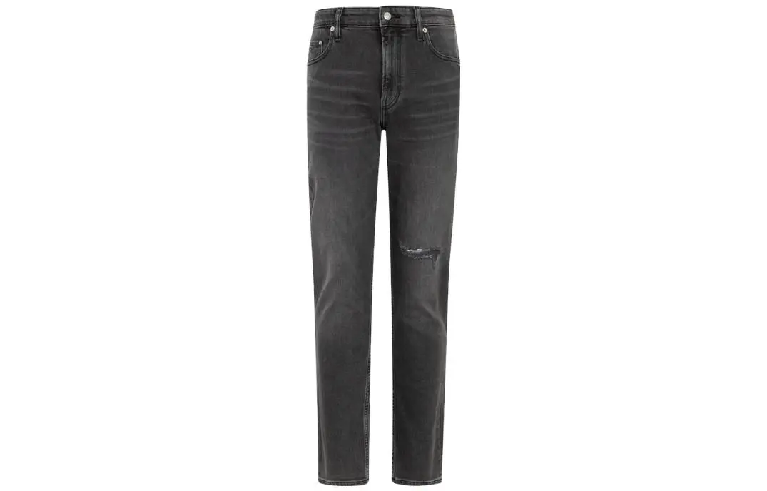 Calvin Klein Jeans Men's Black Moderate Straight Fit Pants