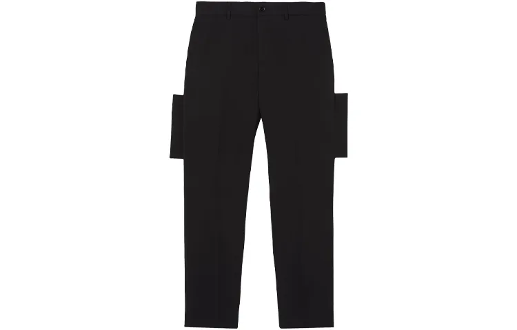 Burberry Panel Detail Grain De Poudre Wool Tailored Trousers