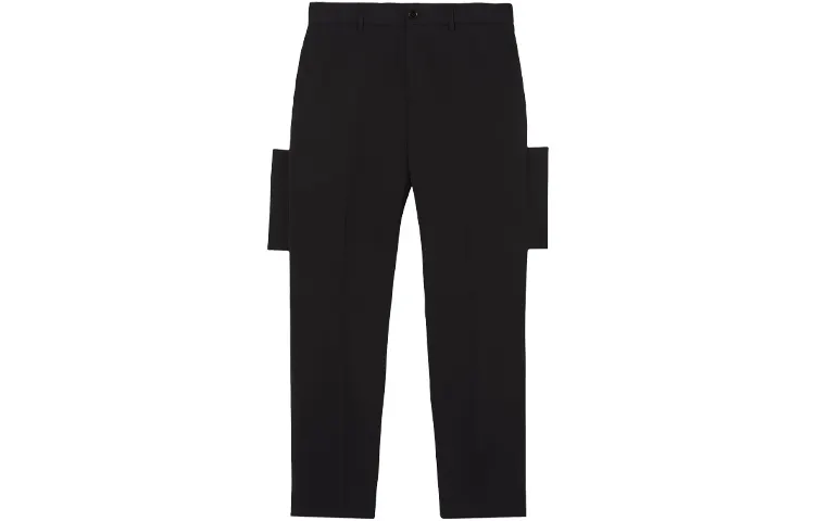 Burberry Panel Detail Grain De Poudre Wool Tailored Trousers
