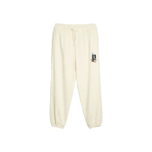 PUMA X The Smurfs Sweatpants Tr Knitted Sweatpants Men's Cotton Linen Blend In Natural Color Moderate Cuffed Pants